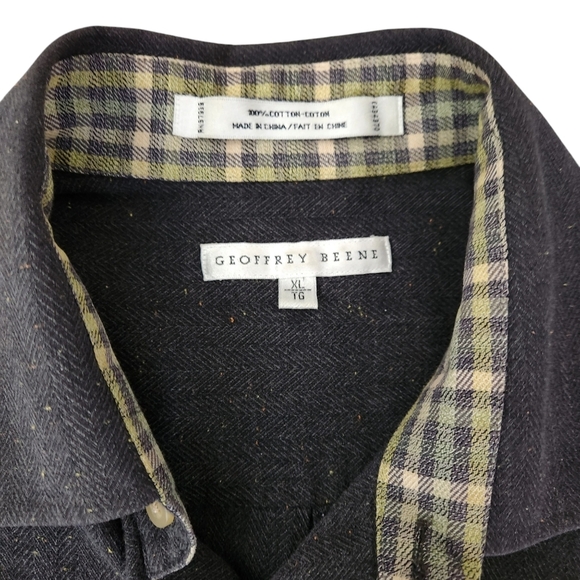 GEOFFREY BEENE men's button down long sleeve shirt gray 100% cotton XL - Picture 7 of 12